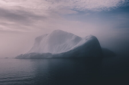 Seascape with iceberg and foggy weather (Disko Bay, Greenland)