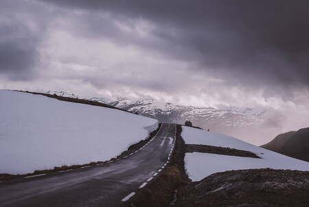 The mountain road Snøvegen in Norway