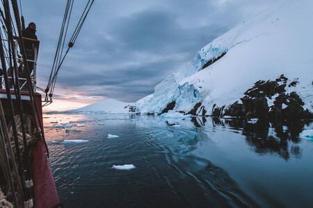 Evening light over the Lemaire Channel in Antarctica