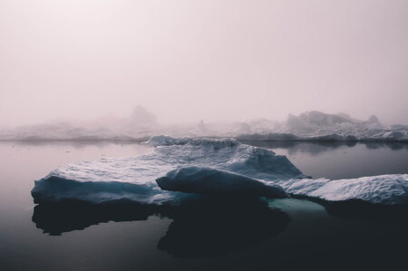 Small icebergs in warm evening light (Disko Bay, Greenland)