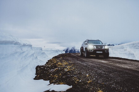 Nissan Navara AT35 (Arctic Trucks) on a snowy mountain in Iceland