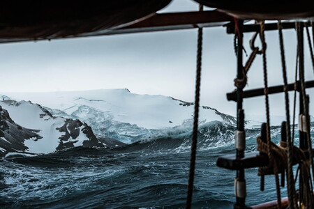 South Shetland Islands and tall ship Bark Europa