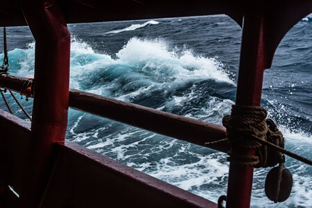 Tall ship Bark Europa on the Drake Passage