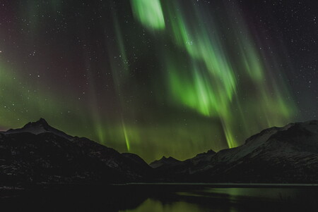 Northern lights over the Lofoten in Norway