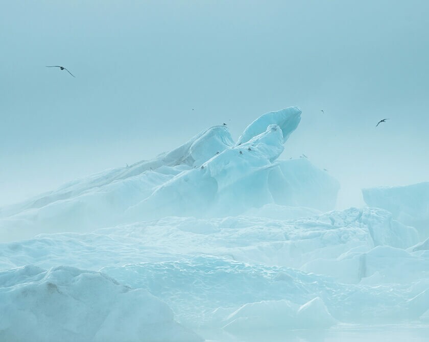 Atmospheric landscape photography of Jökulsárlón glacier lagoon in Iceland