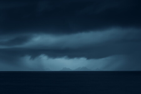 Dark seascape with clouds