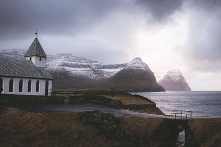 The old church of Viðareiði on the Faroe Islands (Viðoy)