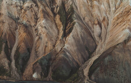 Mountains of Landmannalaugar seen from above