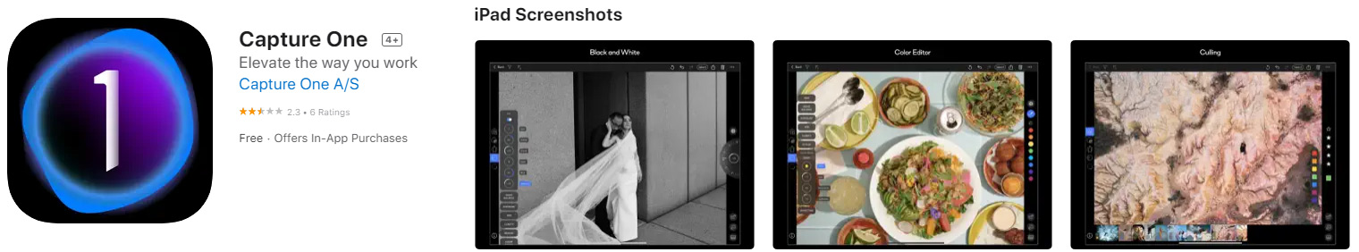 Capture One for iPad Screenshots