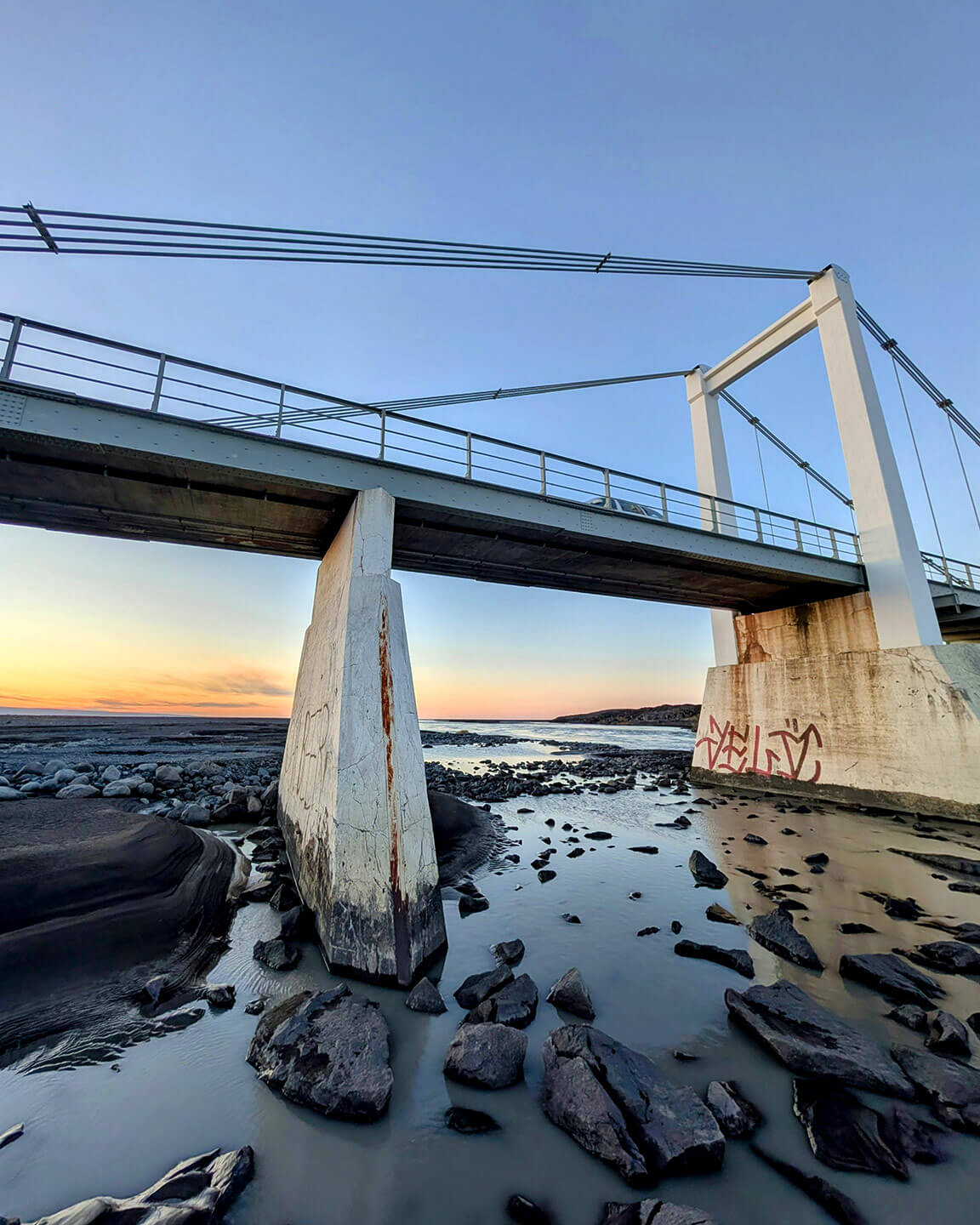 Bridge over the Jökulsá á Fjöllum river in Iceland.