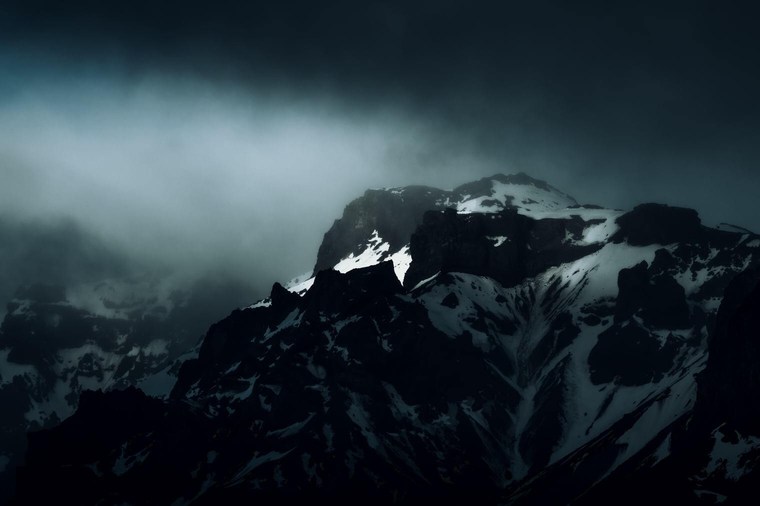 Dark and Dramatic Mountain Landscape