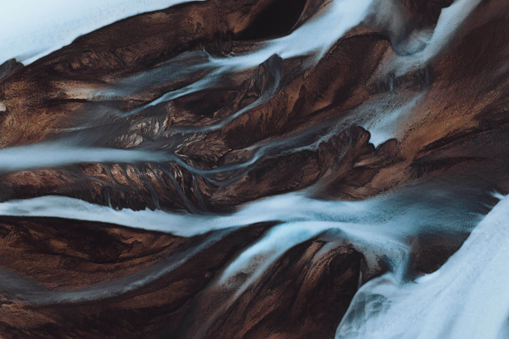 Aerial landscape photography of glacial river in Iceland by Jan Erik Waider