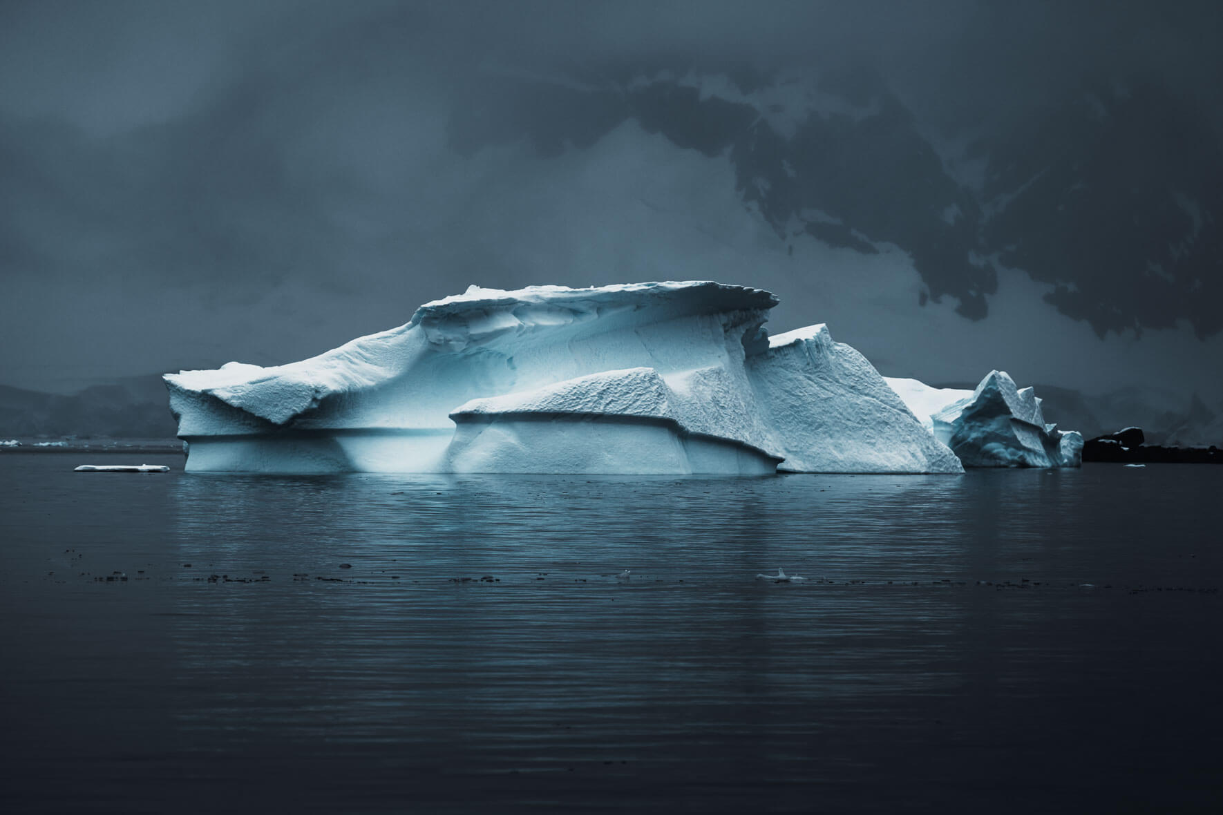 Abstract icebergs in the Gerlache Strait of Antarctica