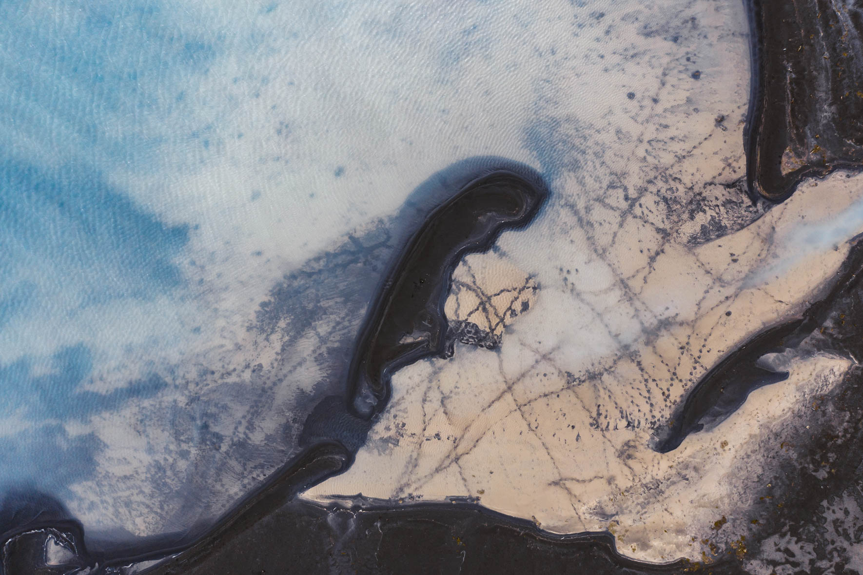 Abstract Aerial Photography of Water Landscapes in Iceland