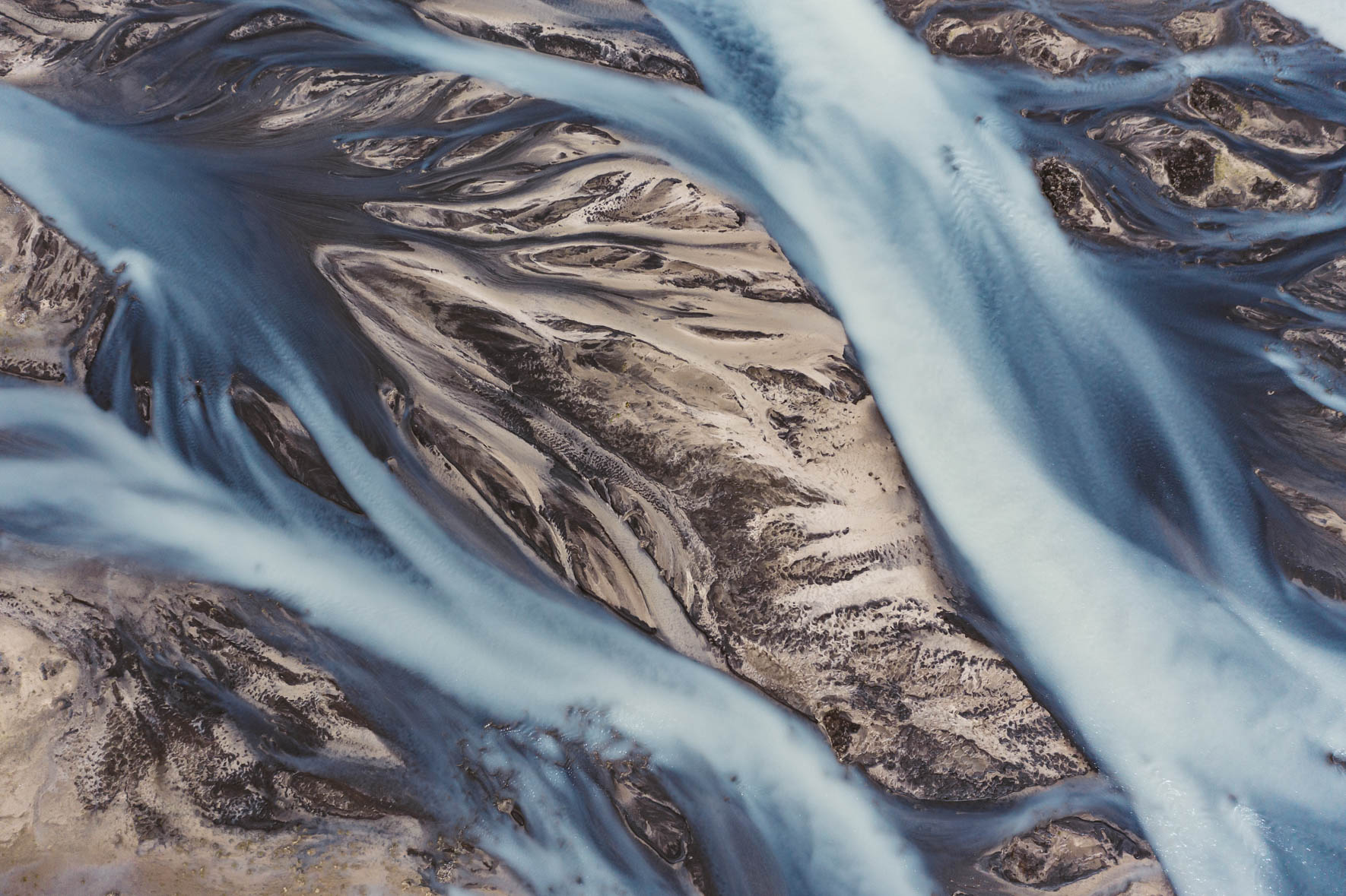 Aerial Photography of Glacier Rivers in Iceland by Jan Erik Waider