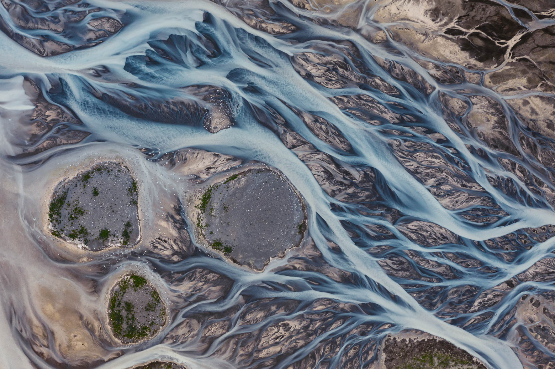 Abstract Aerial Photography of Glacier Rivers in Iceland by Jan Erik Waider