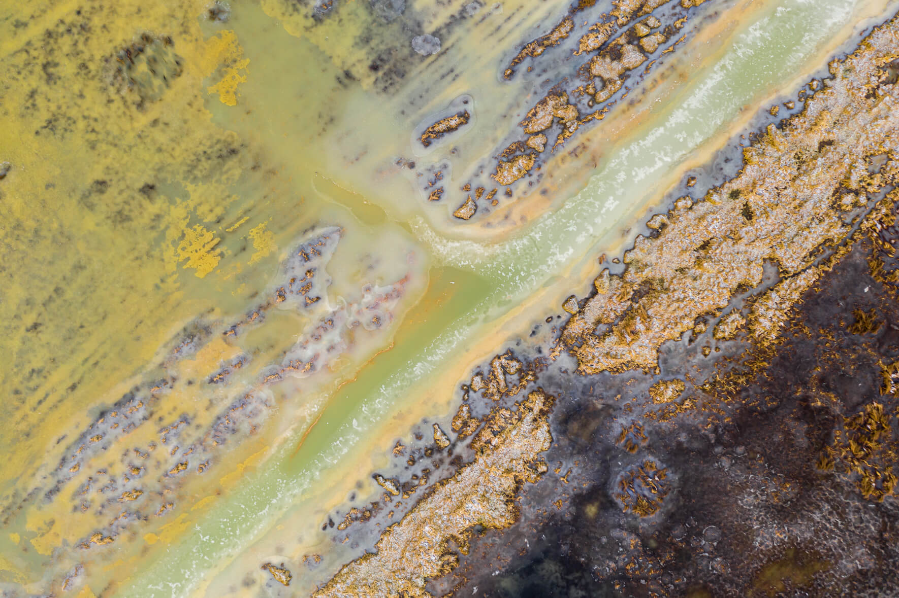 Abstract Aerial Photography of Swampland in Iceland