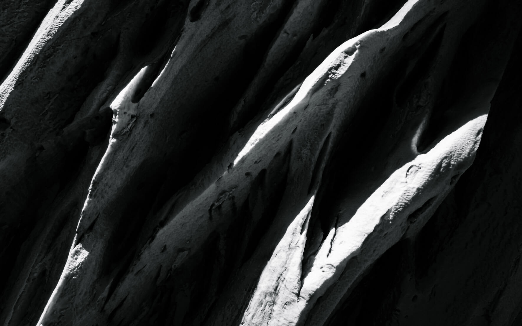 Abstract glacier landscape in black and white