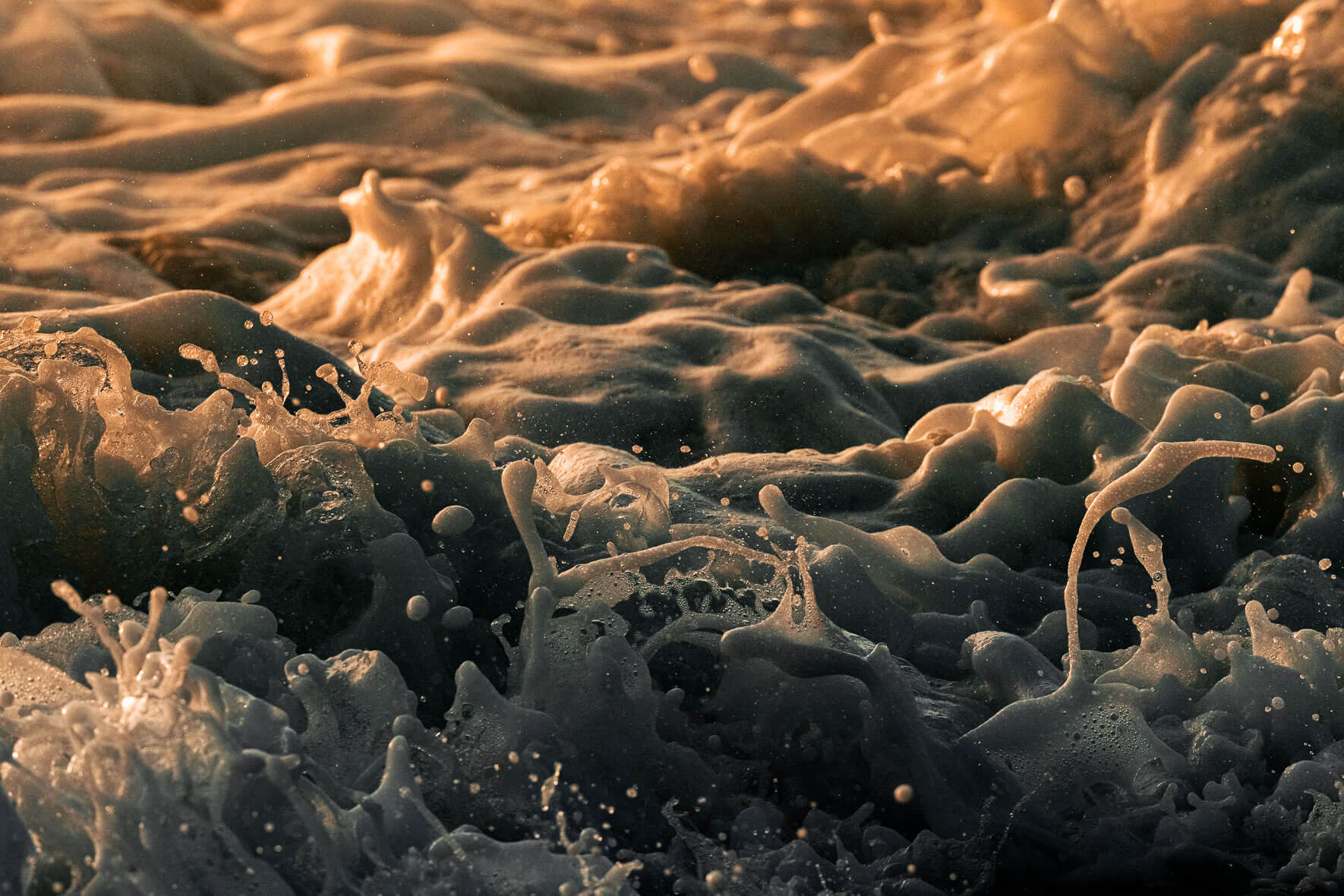 Close-ups of Waves in Warm Colors