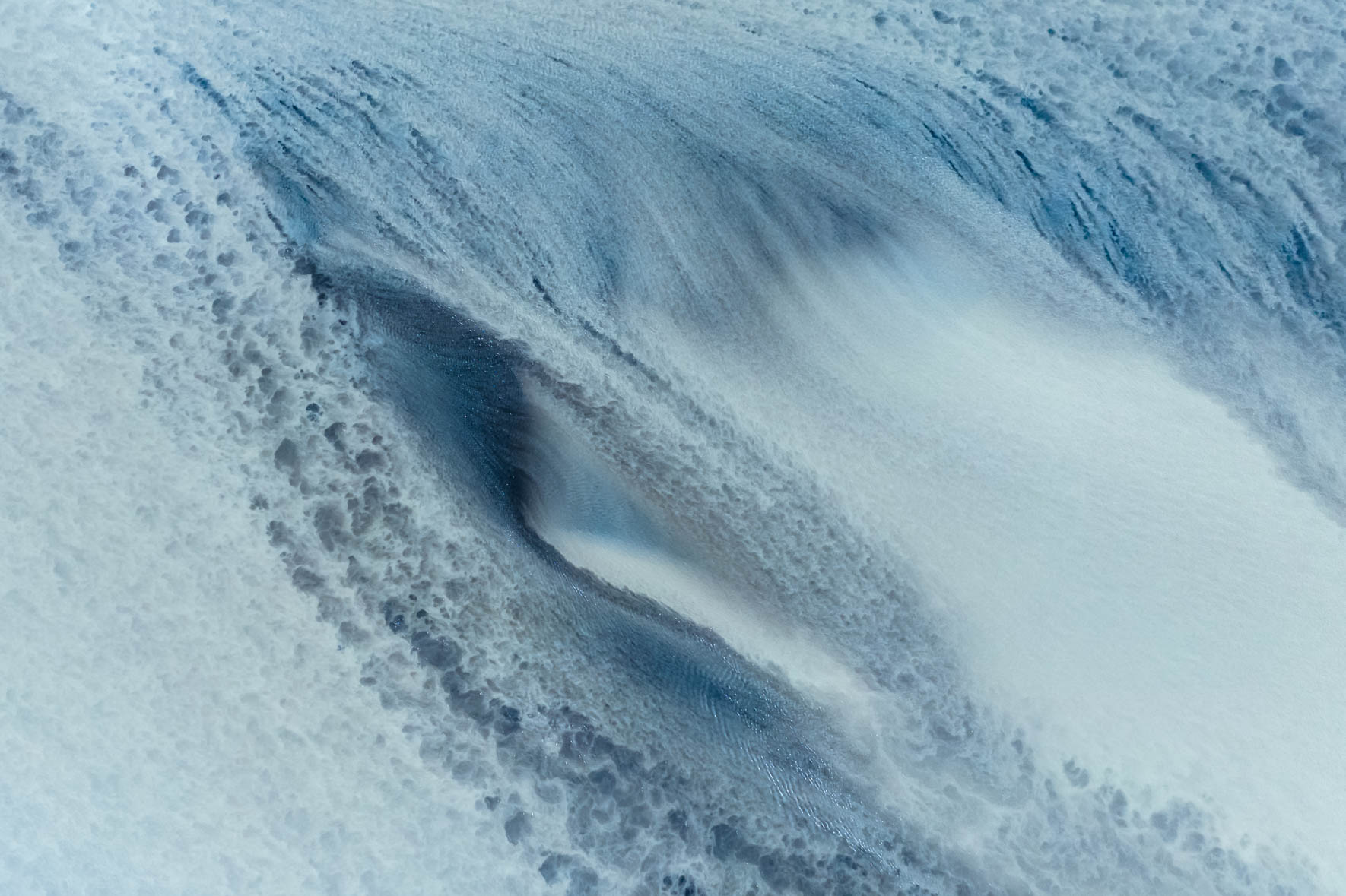 Abstract Aerial Photography of Milky Glacier River Water