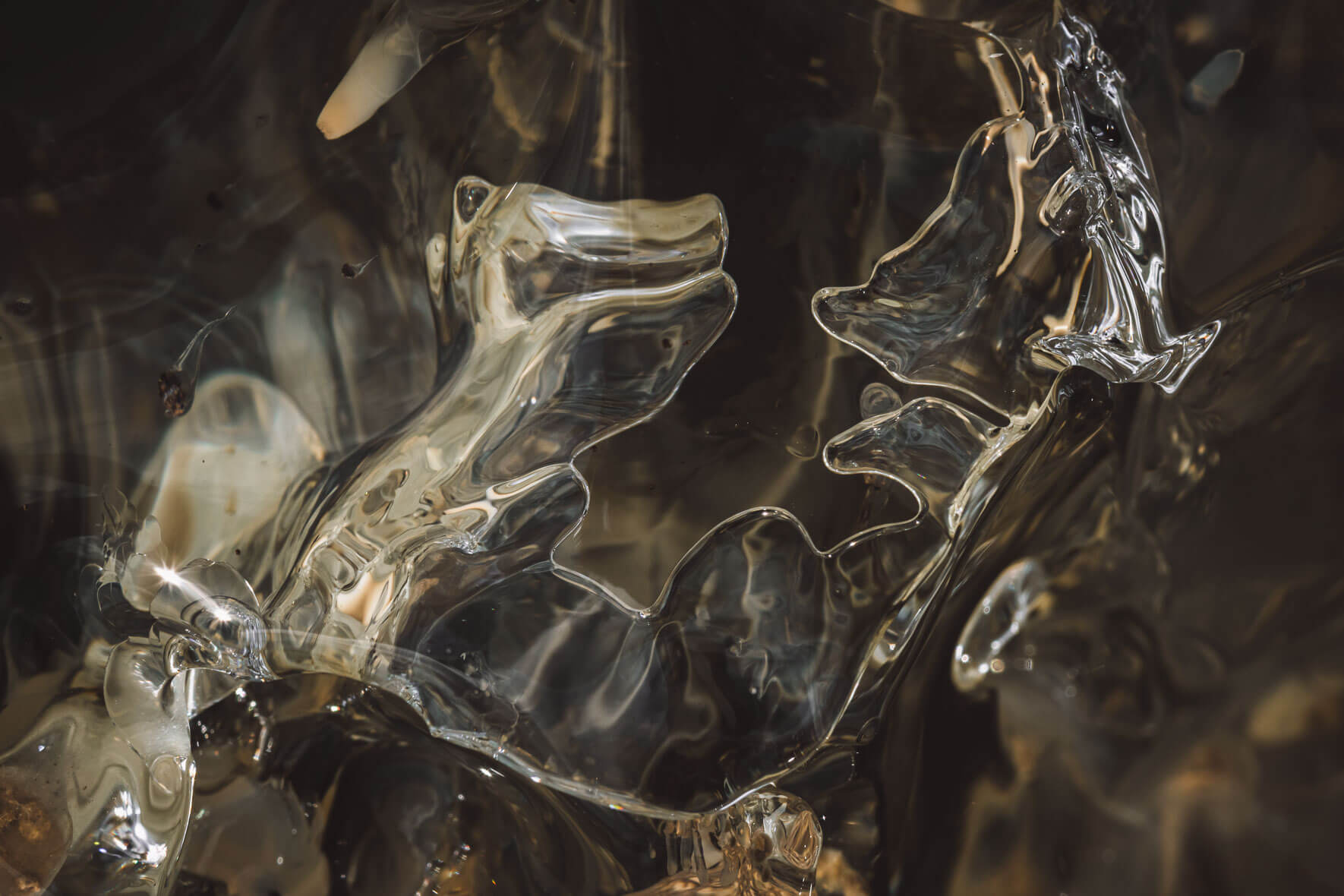 Abstract macro photography of glacial ice