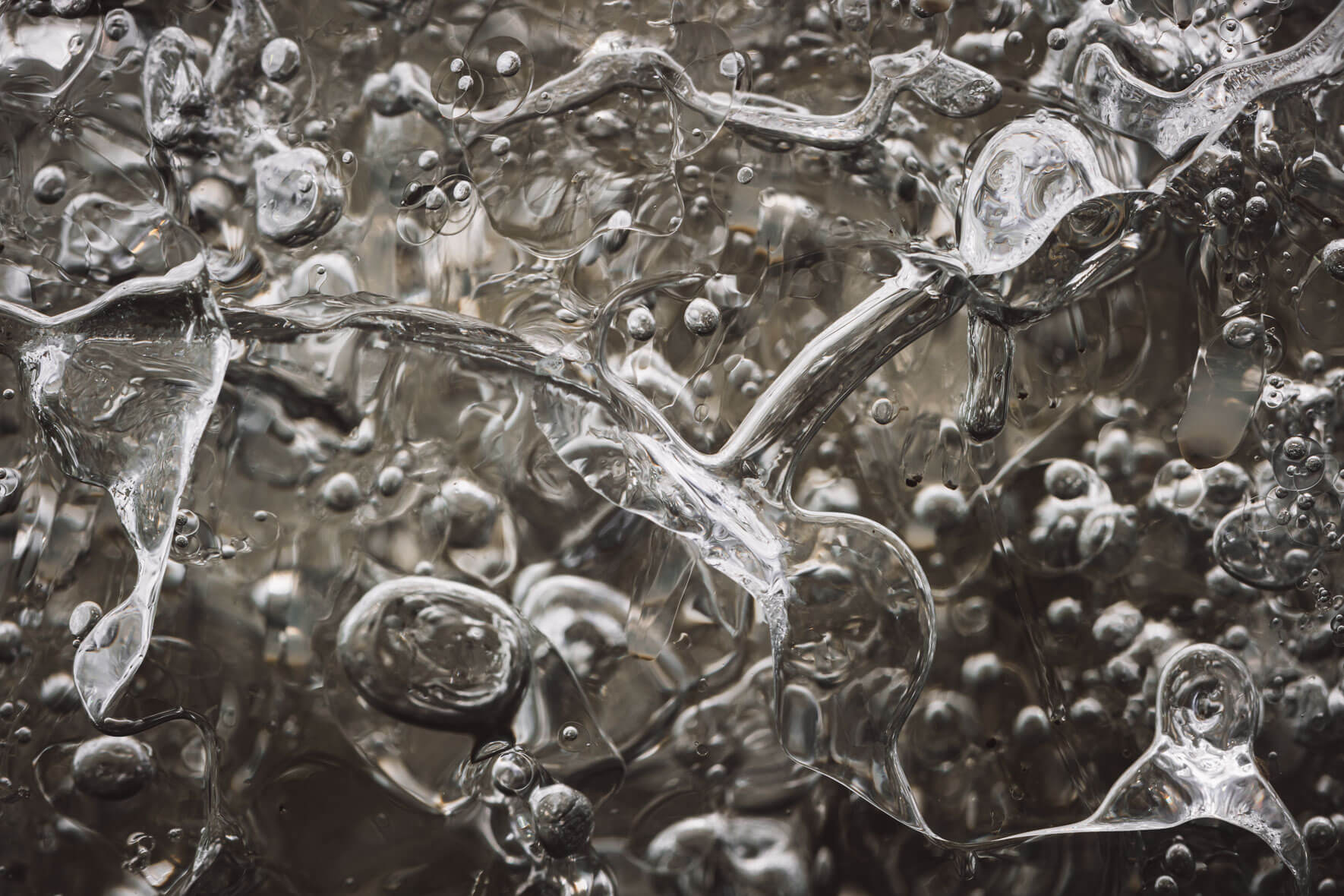 Macro photograph of glacial ice of Vatnajökull glacier in Iceland