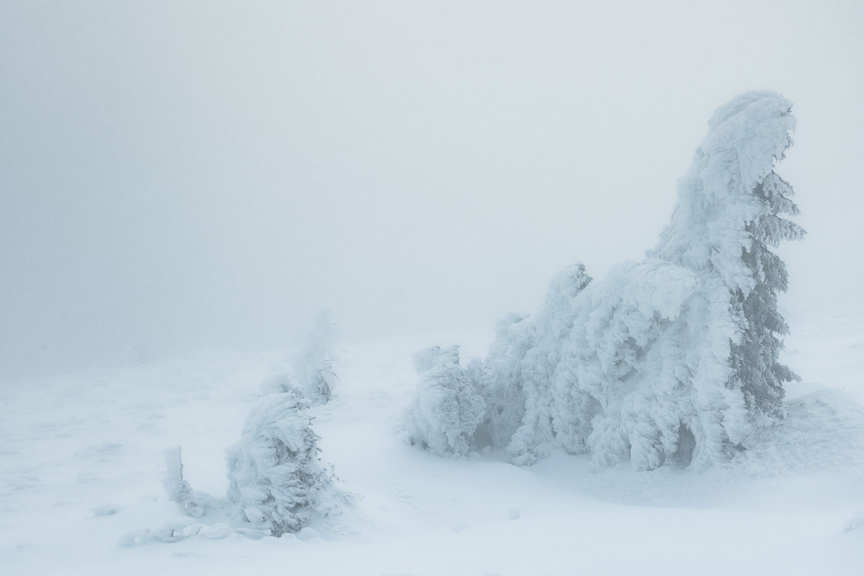 A winter morning on the summit of Mount Brocken in the Harz Mountains