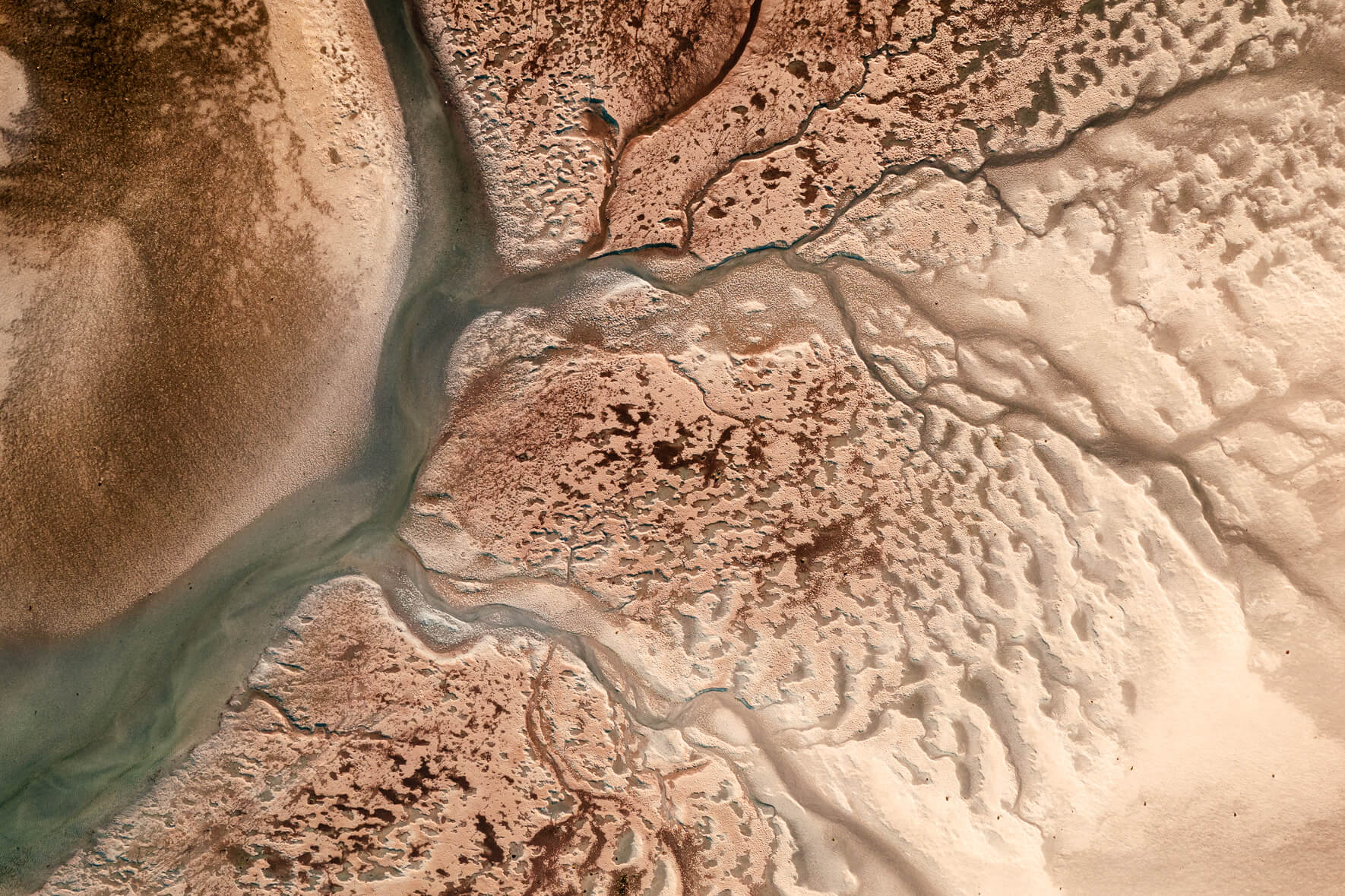 Abstract aerial view of a beach in the Westfjords of Iceland