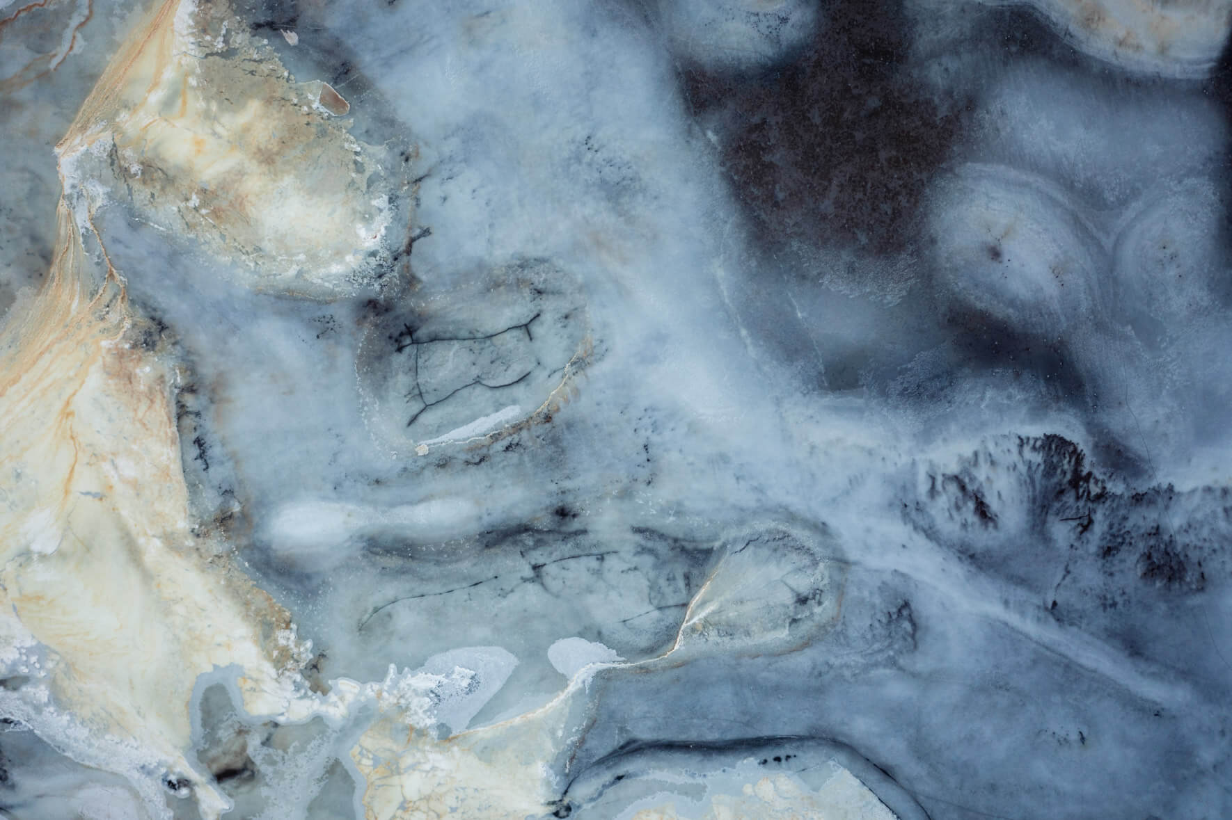 Aerial view of Iceland’s frozen marshlands