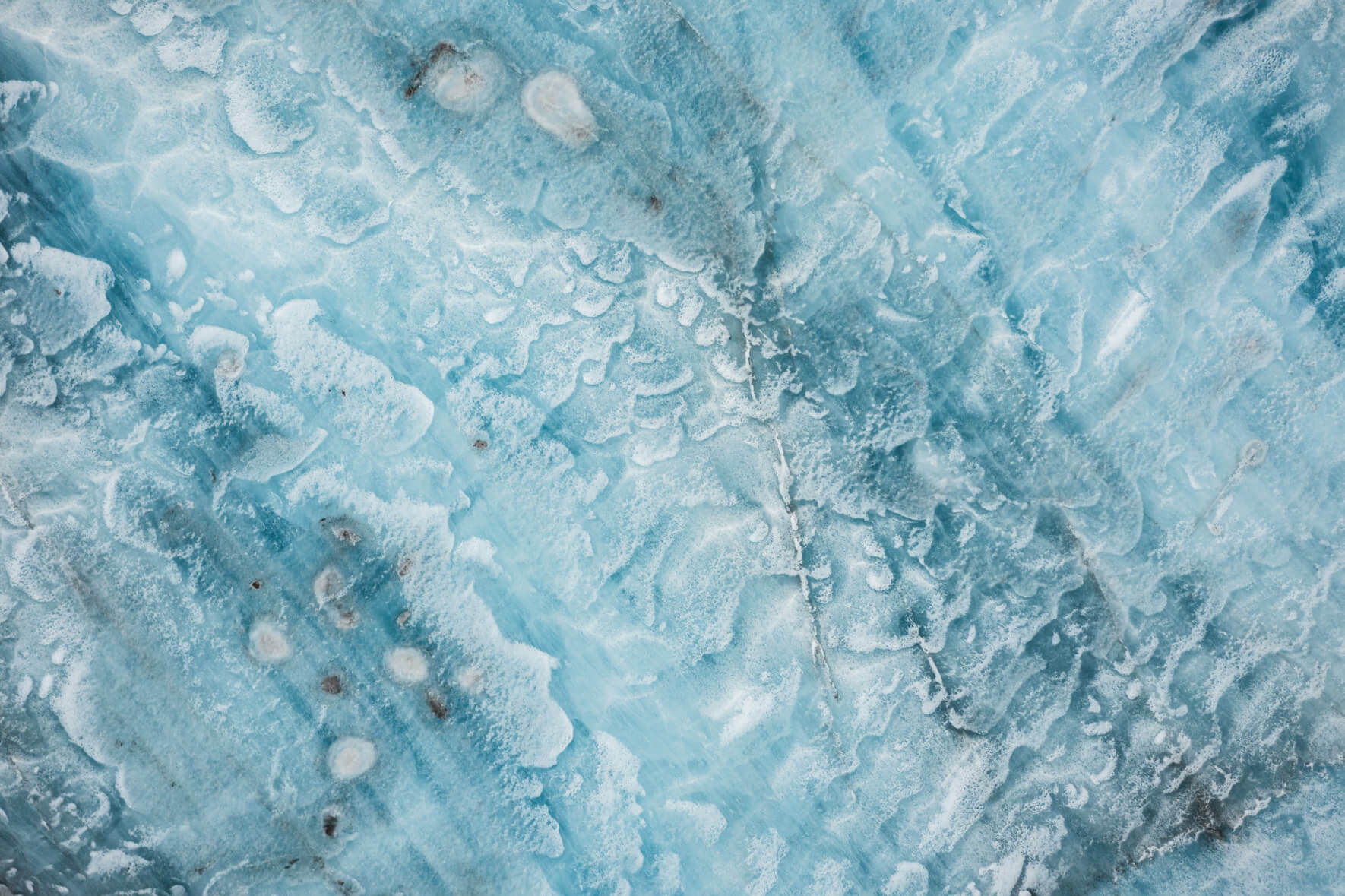 Aerial view of Svínafellslón glacial lagoon in Iceland