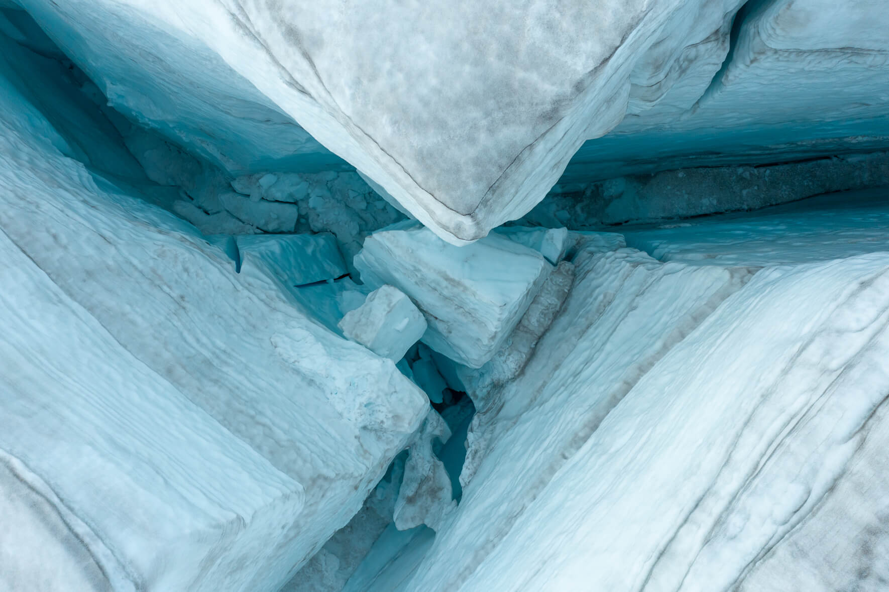 Details of a crevasse in Iceland