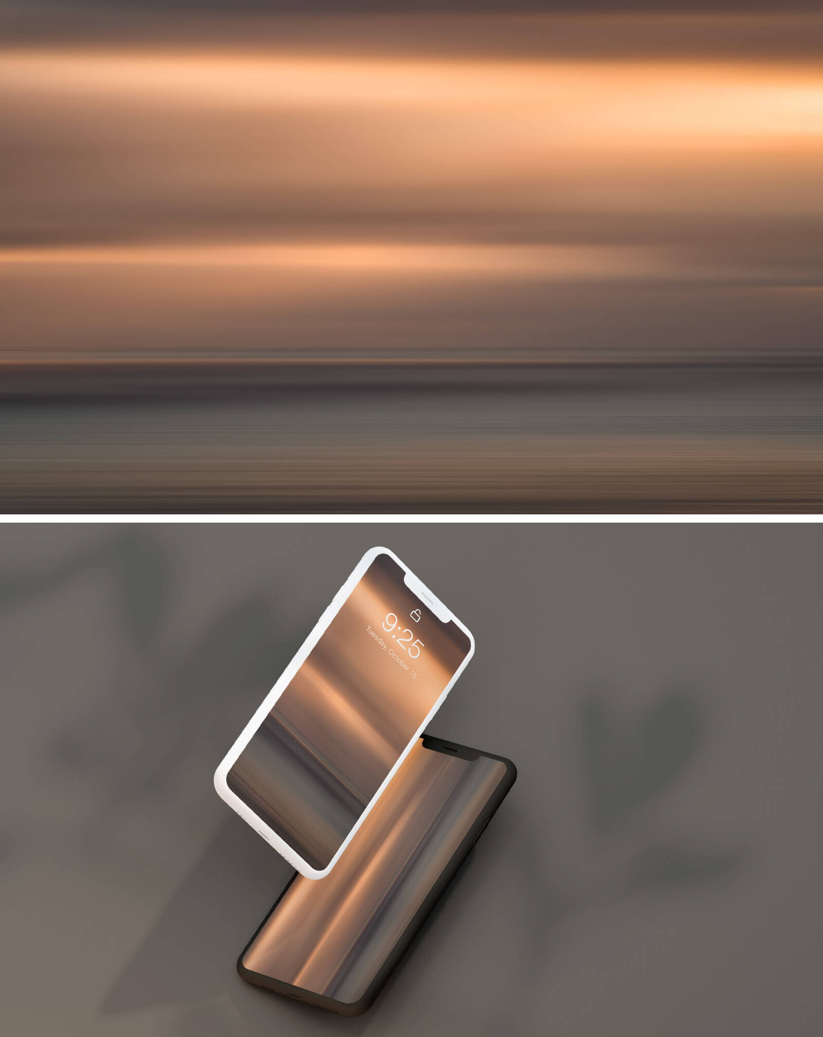 Sunset and ocean abstract smartphone wallpaper