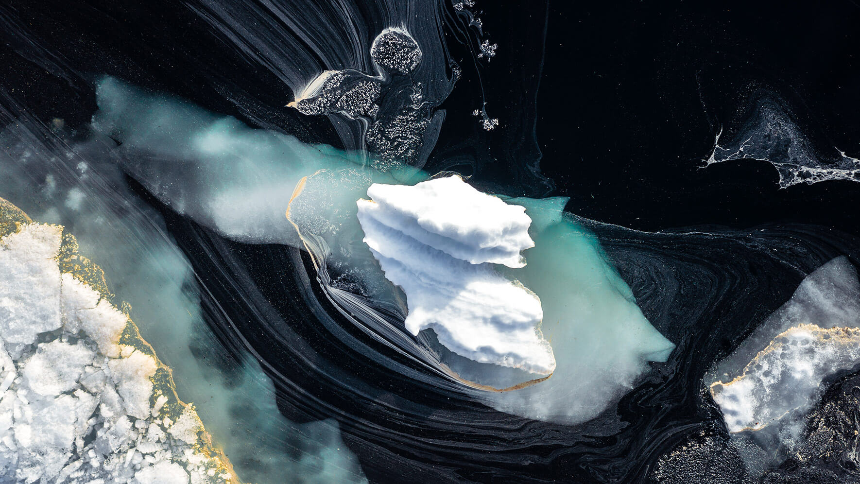 Aerial photograph of iceberg in Norway