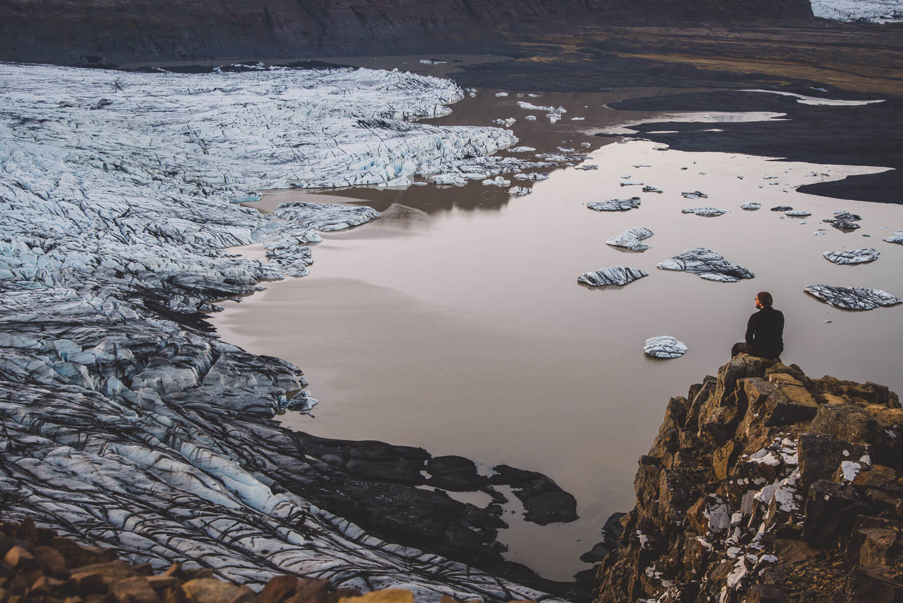 Overlooking Skaftafellsjökull glacier in Iceland