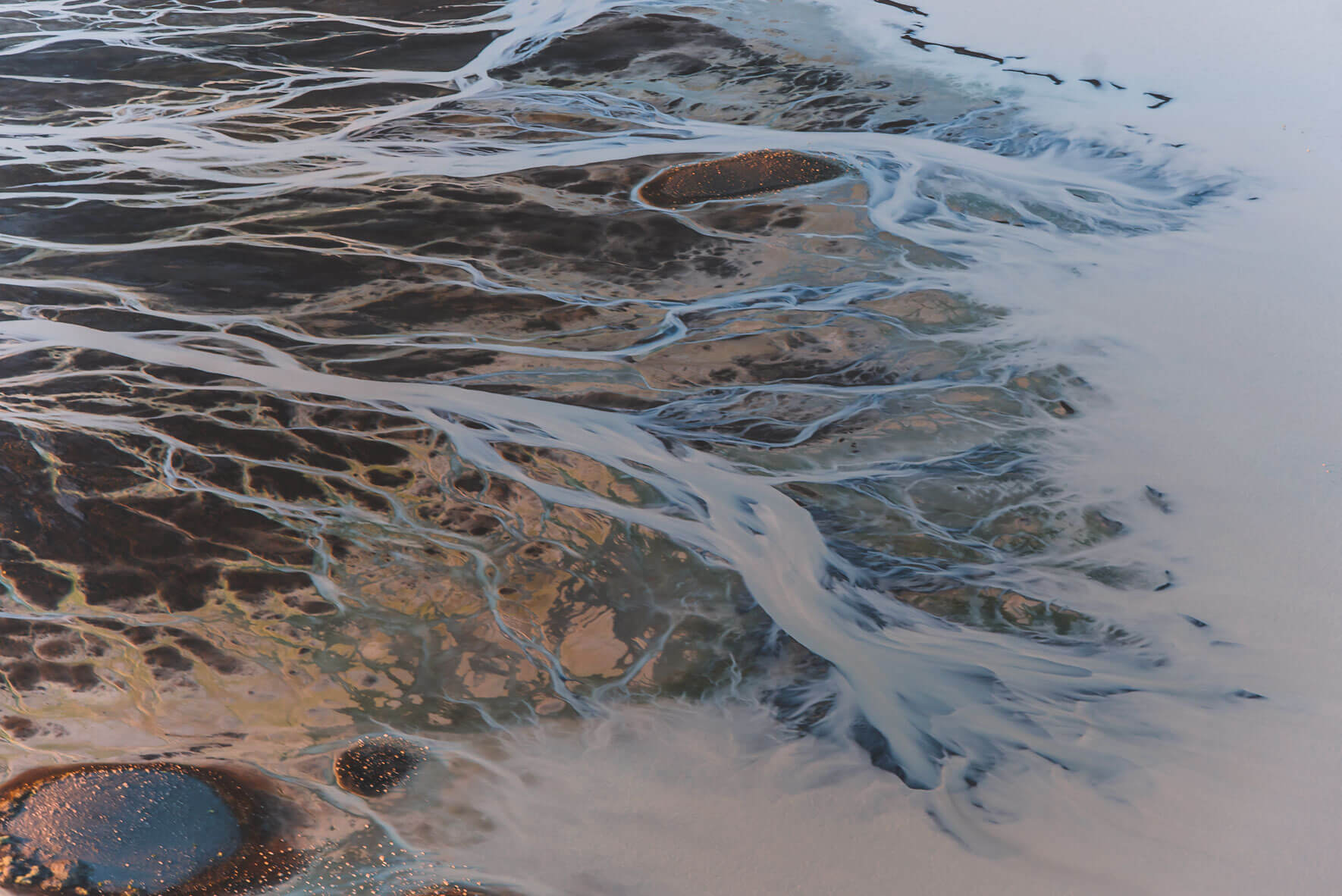 Lake Sandvatn in Iceland seen from above