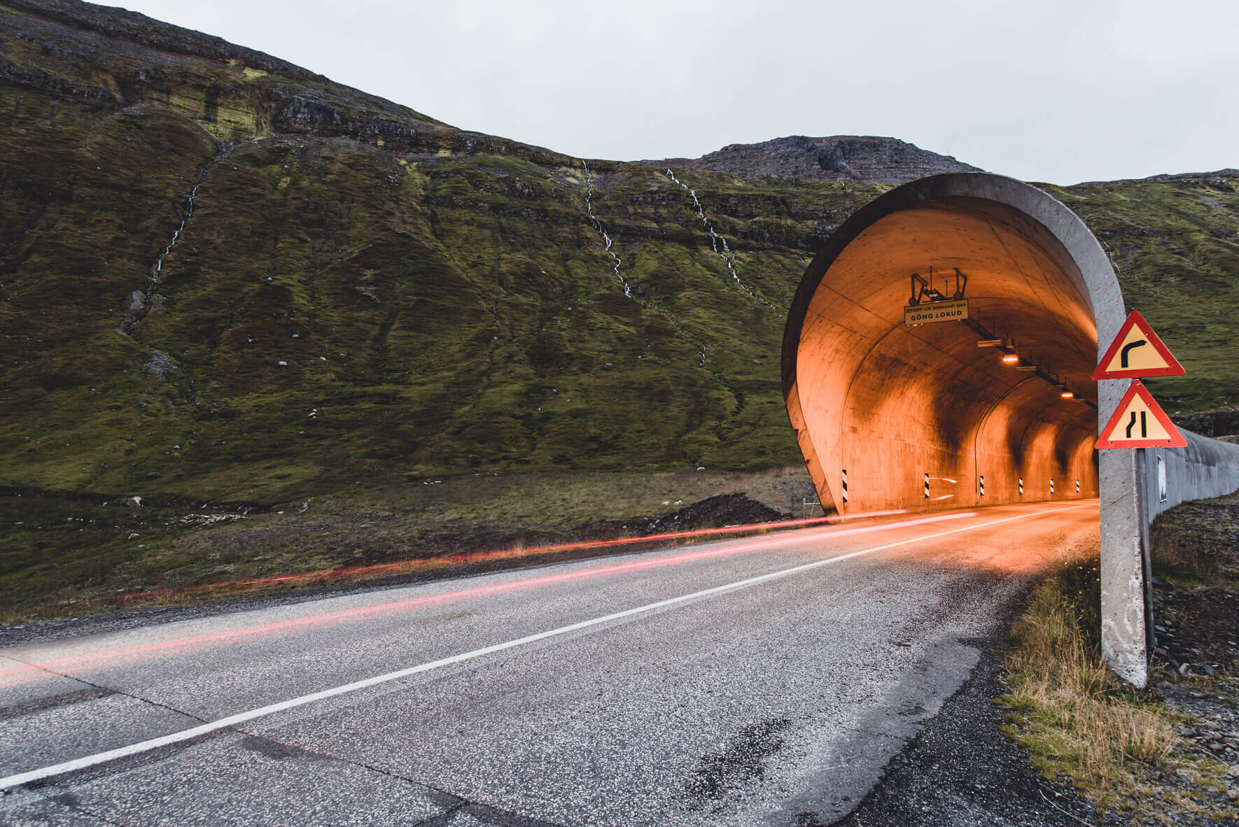 Tunnel in the Westfjords of Iceland