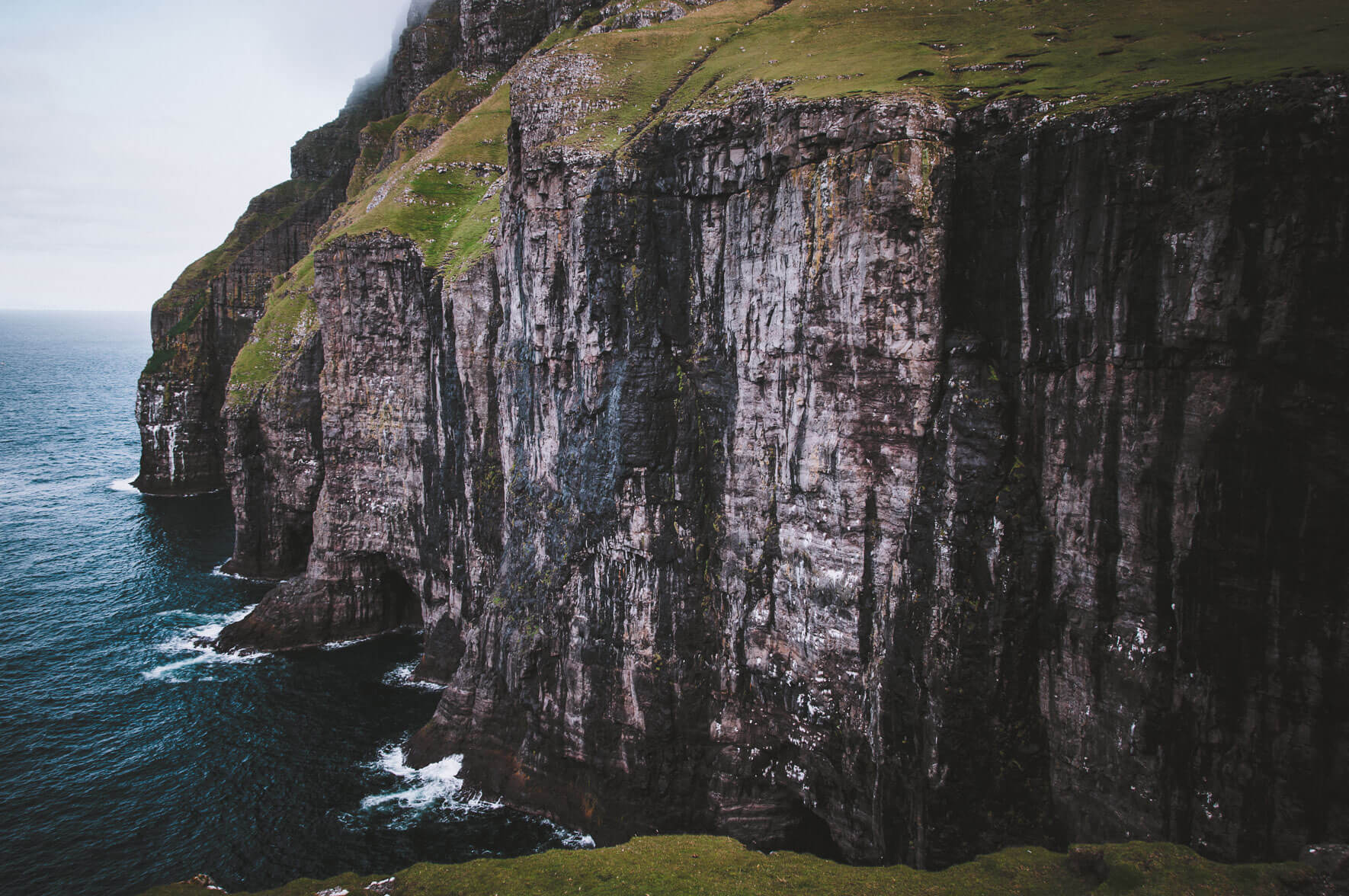 Coastline and cliffs of Suðuroy on the Faroe Islands