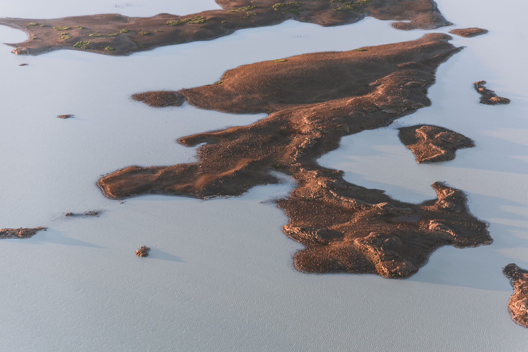 Sandvatn lake in Iceland from above