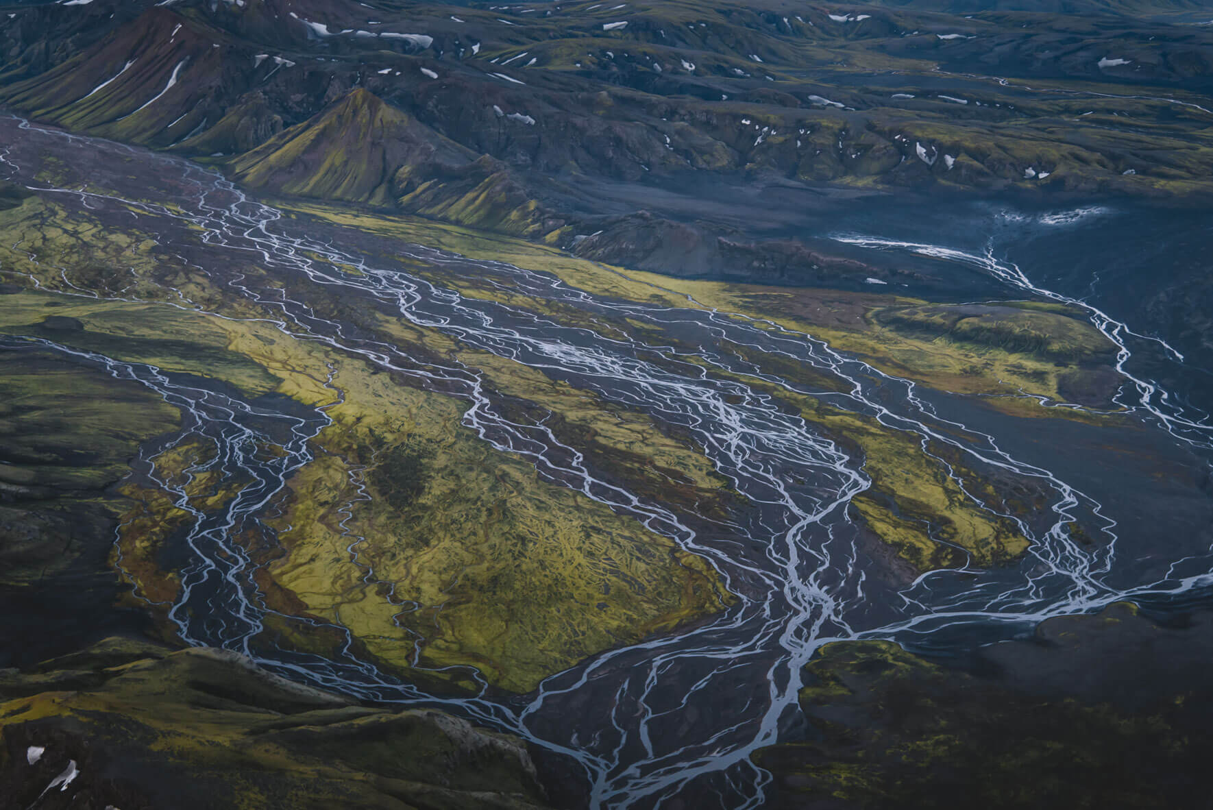 River delta in the Highlands of Iceland