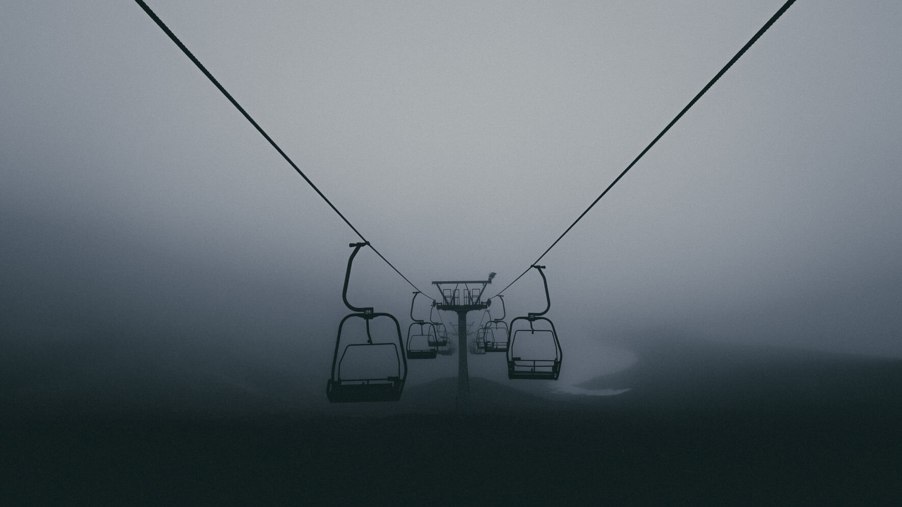 Ski lift in the Bláfjöll Ski Resort near Reykjavík in Iceland