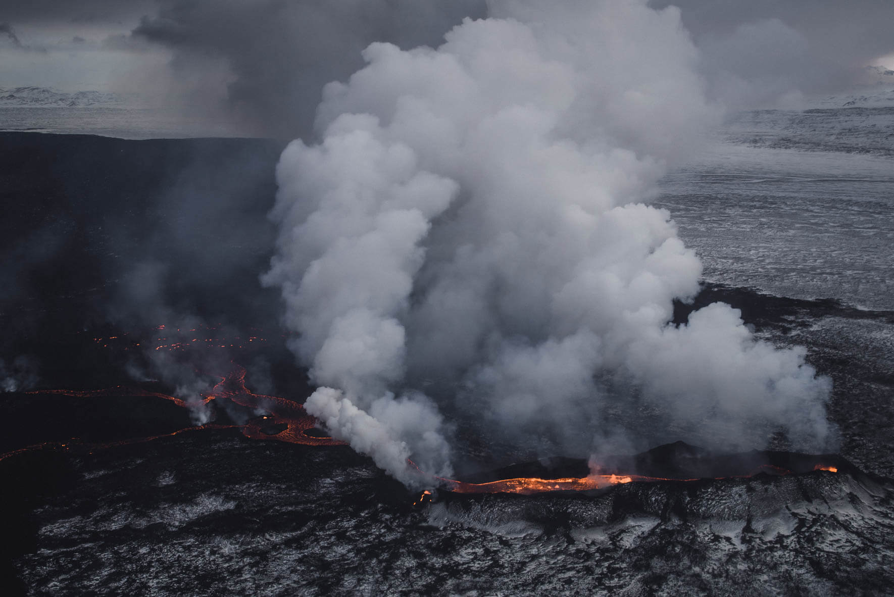 Holuhraun lava field north of the Vatnajökull ice cap in 2015