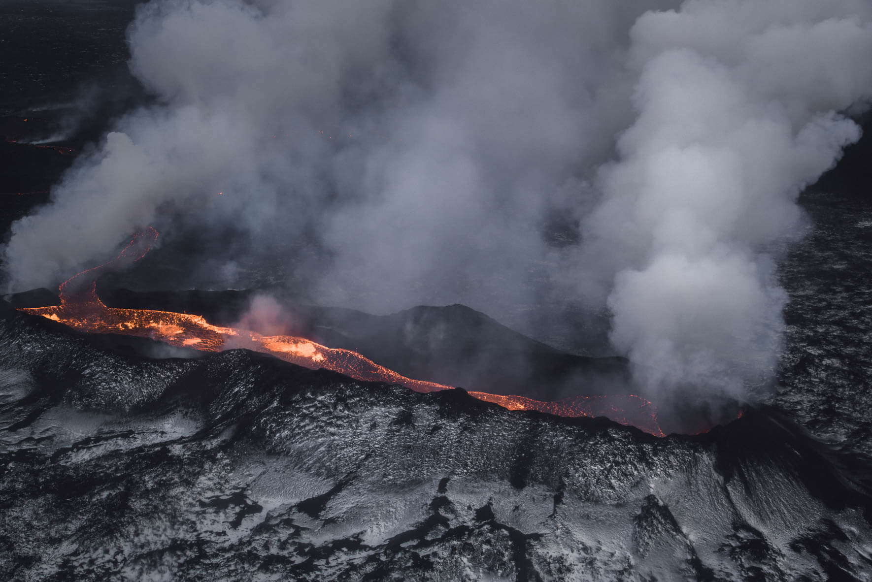 The Holuhraun lava field in Iceland in January 2015