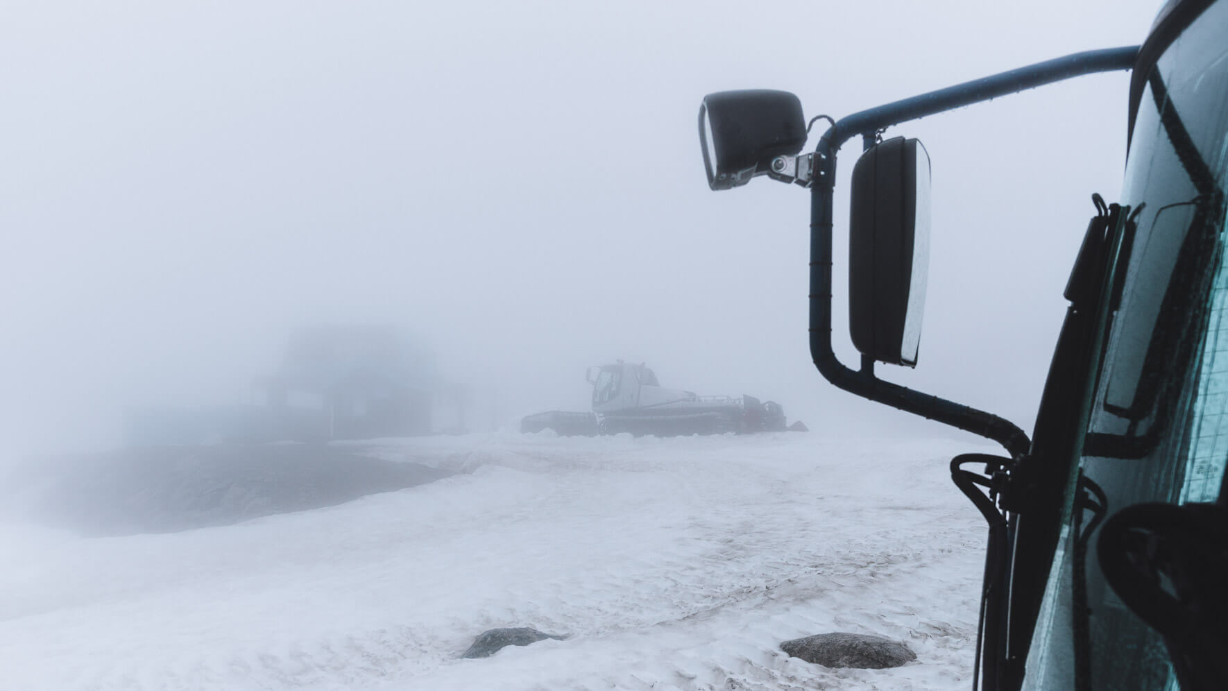 Stryn Summer Ski Centre in foggy weather