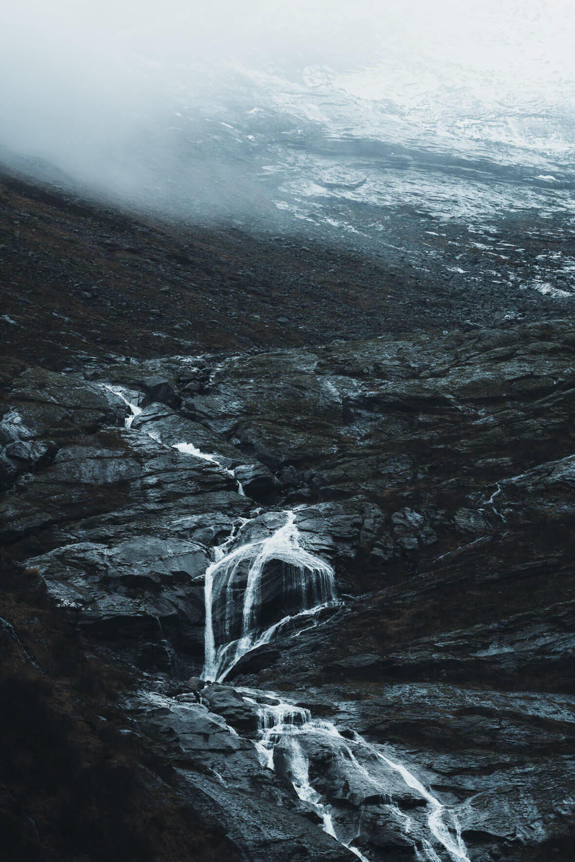 Waterfall from the mountains of Jostedal, Norway