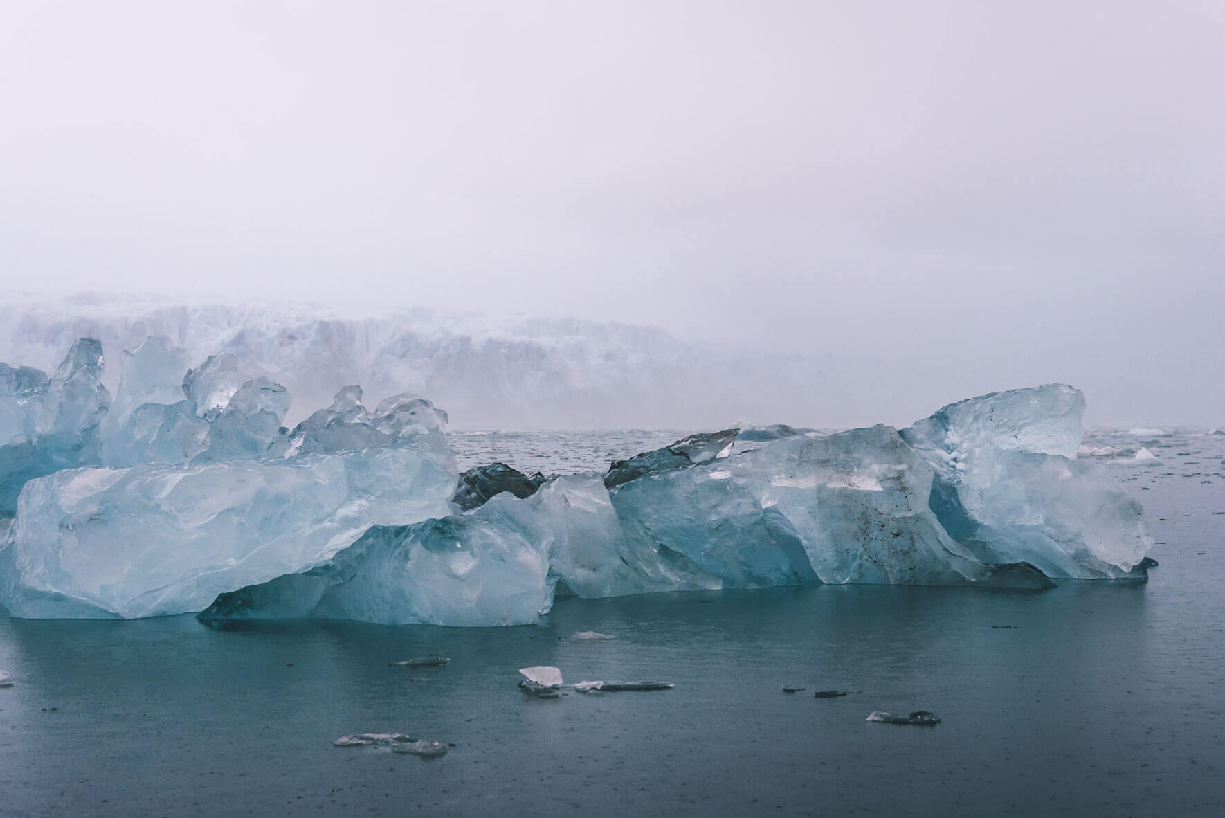 Icebergs on the west coast of Svalbard