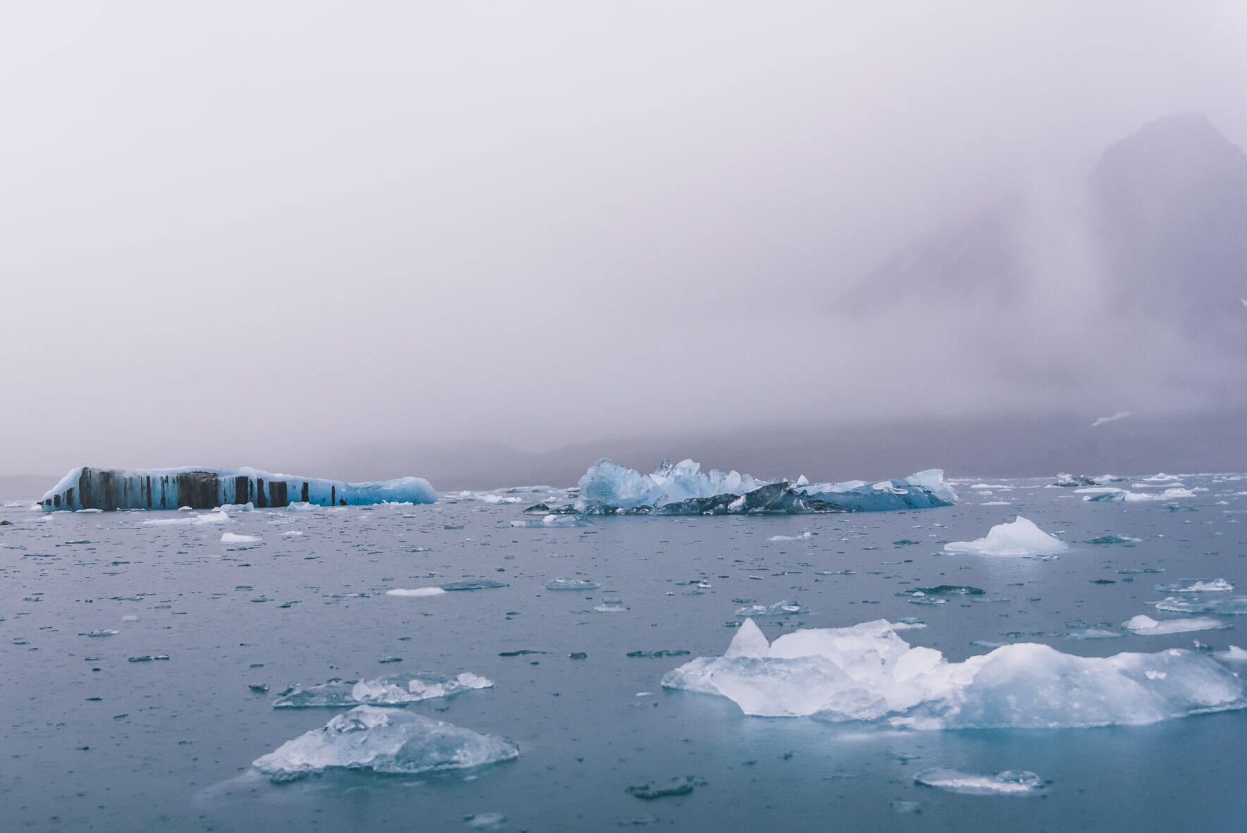 Icebergs on the west coast of Svalbard